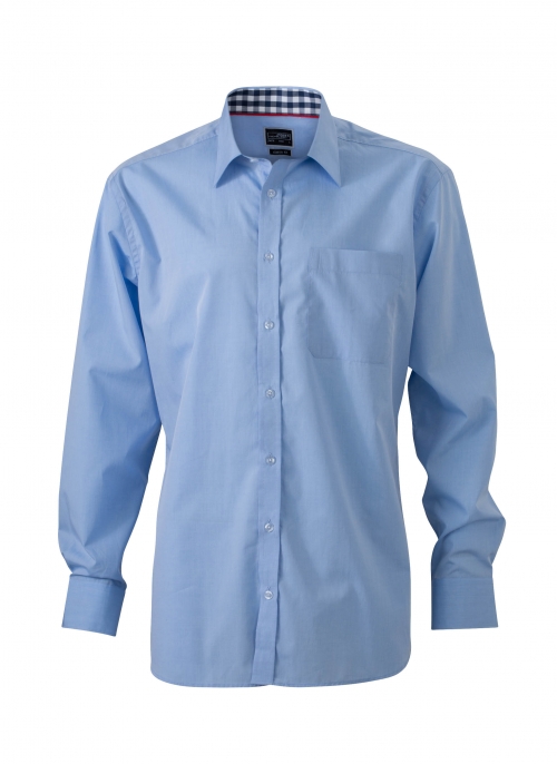 jn619 plain shirt lichtblauw